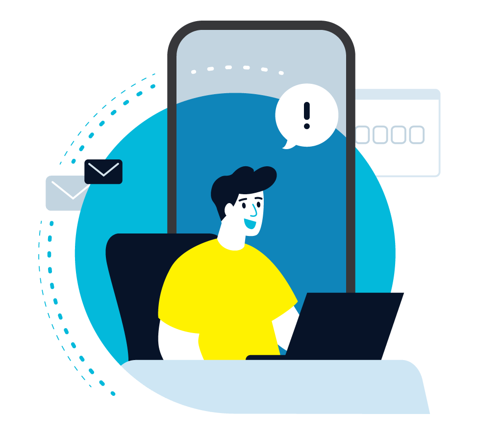 Man checking his laptop